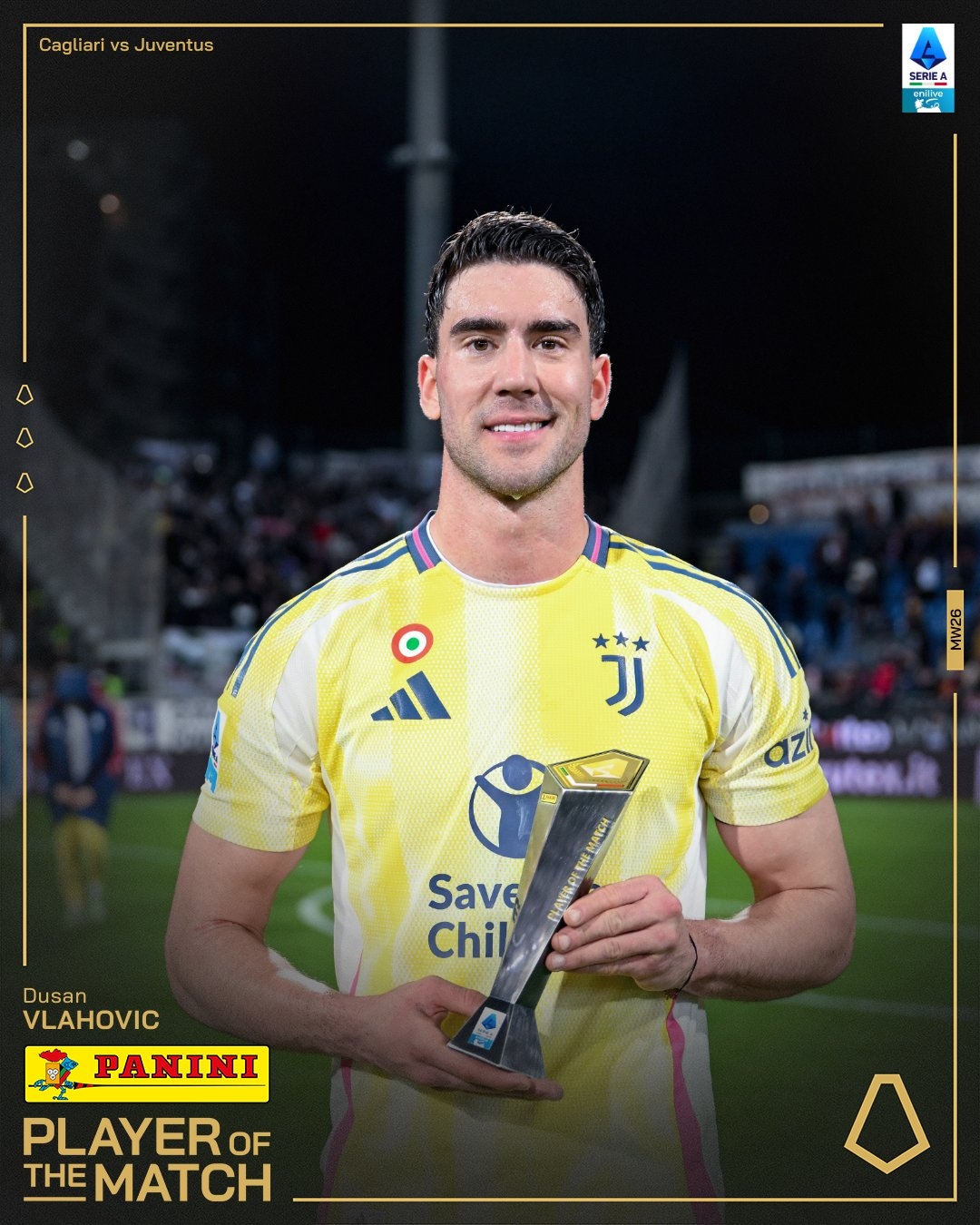  打進(jìn)致勝進(jìn)球！弗拉霍維奇當(dāng)選尤文1-0卡利亞里全場(chǎng)最佳球員