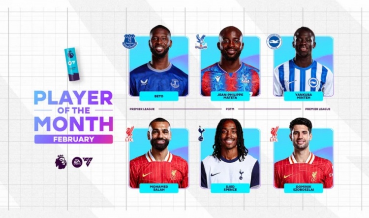  英超2月最佳候選：貝托、馬特塔、明特、薩拉赫、斯賓塞、索博