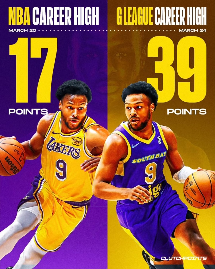  在進(jìn)步！布朗尼一周內(nèi)先后創(chuàng)下個人NBA和G聯(lián)盟單場得分新紀(jì)錄